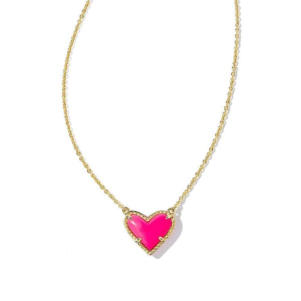 Collar de amor Mujeres KS KS Heart Peach Stone Costa Collar Collar Collar Joyería de colorida