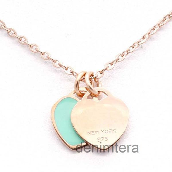 Collar de amor para mujer, collares colgantes de diseñador, esmalte de colores, regalo de compromiso, joyería para mujer, cadena de cuerda, joyería de lujo CT1U