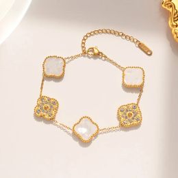 Love – Bracelet trèfle en argent 18 carats pour femmes, édition Premium à quatre fleurs, polyvalent, cadeau de Festival d'herbe porte-bonheur, livraison gratuite