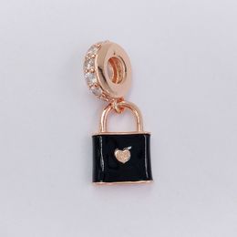 Love Padlock Dangle Charm 925 plata con chapado en oro GPD Pandora Reflexions Birthstone para el día de Navidad fit Charms beads Pulseras Joyería 782508C01 Andy Jewel