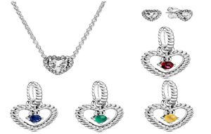 Liefde Hanger Ketting Dame Oorbellen Diamant DIY Originele fit P charms sieraden gift2116646