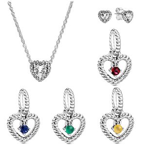 Liefde Hanger Ketting Dame Oorbellen Diamant DIY Originele pasvorm Pandora bedels sieraden cadeau