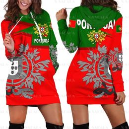 Amour Portugal pays drapeau Harajuku nouveauté impression 3D automne sweats à capuche Dres tenue décontracté à manches longues à capuche Dress1 240223