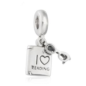 Amuletos de livro Love Reading autênticos S925 contas de prata esterlina se encaixam em pulseiras de joias DIY 791984234L