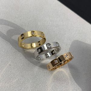 Anneau Love 3,6 mm 8 Diamants pour femme Designer Taille 6-9 pour l'homme Diamond Gold plaqué 18k T0p Qualité de la qualité de la qualité de la qualité de la qualité de qualité Cadeau exquis avec boîte 019