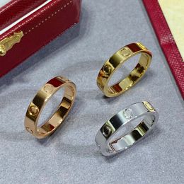 LIEFDE ring 3.6MM Dunne trouwring paar Vergulde 18K ontwerper voor vrouw voor man T0P kwaliteit officiële reproducties mode luxe verjaardagscadeau 009