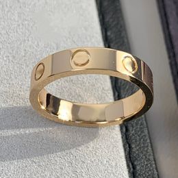 LOVE ring 3.6MM Anillo de bodas fino pareja Chapado en oro 18K diseñador para mujer para hombre T0P calidad reproducciones oficiales moda regalo de lujo para novia con caja 009