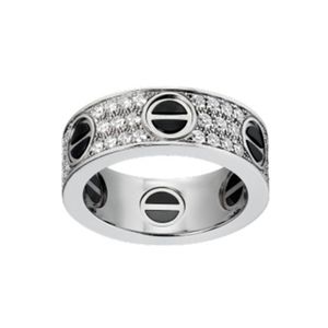 Anillo LOVE 5.5MM plata de ley Ágata negra con diamantes para mujer diseñador para hombre T0P calidad reproducciones oficiales regalos premium de lujo con caja Regalo premium 015