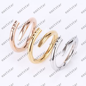 Love Ring Designer Rings For Women/Men Carti Ring Wedding Gold Band Luxe sieraden Accessoires Titanium Steel Rosis Gold-Pated Silver Fade Nooit niet allergisch