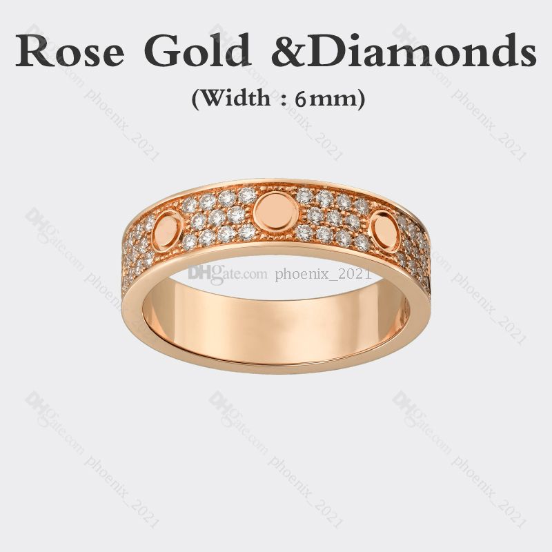 Or rose (6 mm) - anneau d'amour de diamants
