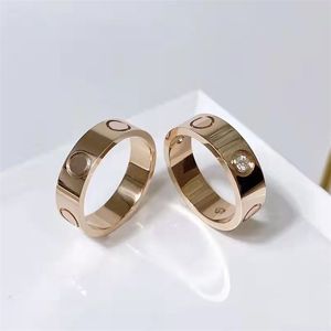 Bague d'amour diamant hommes anneaux de luxe bijoux de créateur femmes titane acier plaqué or or argent rose ne se décolore jamais non allergique panier anneaux panier cadeau anneaux taille 5mm 6mm