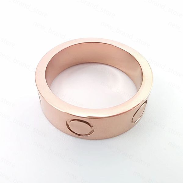 Love Ring Mens Designer anneaux Bijoux pour femmes Titanium Steel Largeur 4 5 5 mm Ring Gold