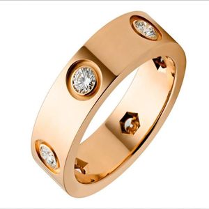 Liefde ring zilver goud belofte ontwerp diamanten geen schroef dames heren roestvrij staal luxe designer zegelringen bruiloft bruid Chri278W
