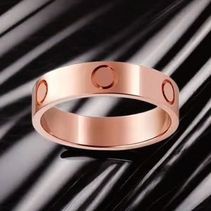 Bague d'amour en acier titane, bague d'amour en argent pour hommes et femmes, bijoux en or rose pour amoureux, bagues de couple, cadeau en taille de 4mm 5mm 6mm