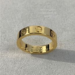 liefdesring V goud 18K 36mm zal nooit vervagen smalle ring zonder diamanten luxe merk officiële reproducties met tegendoos paar rin Vuqq