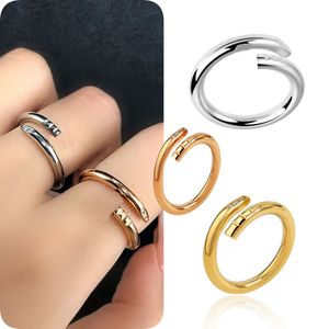 Liefdesringen voor dames heren diamanten ring designer ring vinger nagel sieraden mode klassiek titanium stalen band goud zilver roze kleur Maat 5-10 Valentijnsdag geschenken