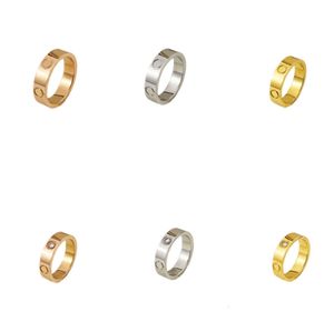 Liefde ringen mannen designer ring schroef diamant titanium staal bague vrouwen ring verguld zilver goud rosé goud paar sieraden voor liefhebbers 4mm 5mm 6mm huwelijkscadeau geen vervaging