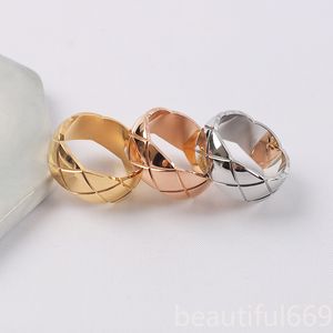Love Rings Women Men Band Ring Designer Ring Fashion sieraden met diamanten Casual paar Classic Gold Silver Rose Optionele size5-11