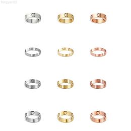 Liefdesringen Dames Designer Ring Paar Sieraden Band Titanium Staal Met diamanten Casual Mode Straat Klassiek Goud Zilver Roos Op316N