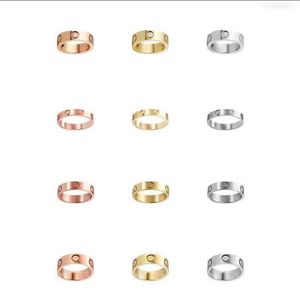 Liefdesringen Designer Damesring Paar Sieraden Band Titanium Staal Met Diamanten Casual Mode Straat Klassiek Goud Zilver Rose Optiona Hcci