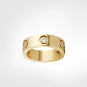 Love Rings Dames Designer Ring Paar Sieraden Band Titanium Staal Met Diamanten Casual Mode Straat Klassiek Goud Zilver Roos Verloving Bruiloft Optioneel Maat