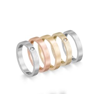 Love Rings dames sieraden titanium staal met diamanten mode klassieke gouden zilveren roos