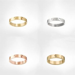 Liefde Schroef Band Ring Klassieke Mode Ontwerper Ontwerp Titanium Stalen Sieraden Mannen Belofte Vrouwen Trouwringen