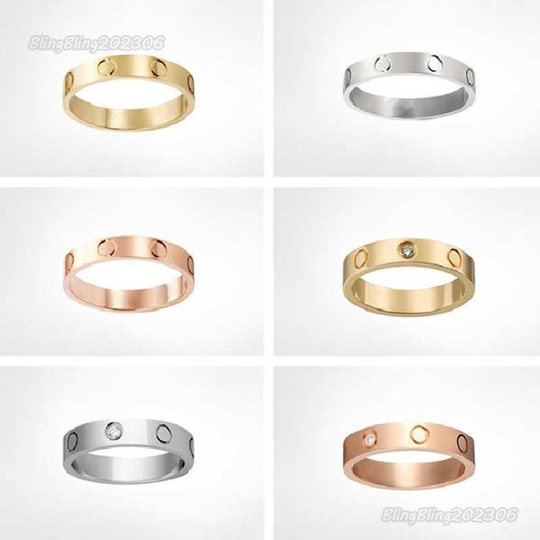 Love Screw Band Ring Classic Luxury Designer Design Jewelry Hombres Promesa Mujeres Anillos de boda