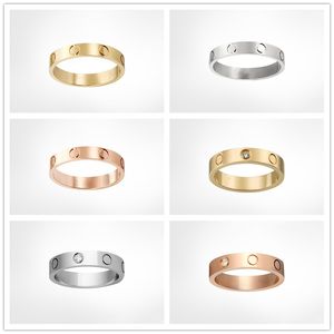 Liefde Schroef Band Ringen Klassieke Luxe Designer Titanium Stalen Sieraden Mannen en Vrouwen Koppels Trouwringen Vakantie Geschenken