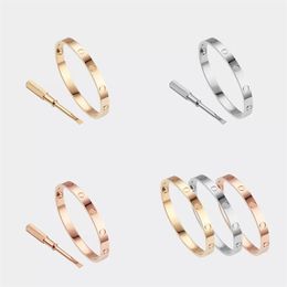 Love Screw Bracelet Designer Bangle 4 Diamond Charm Bracelets Ontwerpers Sieraden Titanium Staal Verguld Vervaagt nooit Niet Allergisch Goud/Zilver/Rose; Winkel/33965