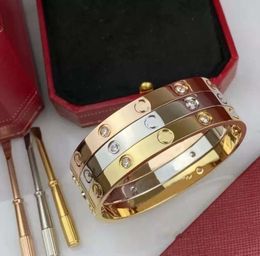 Bracelet à vis d'amour Bracelet de créateur bijoux de luxe Bracelet pour femme artisanat classique couleur or/argent/Rose ne se décolore jamais, bracelet à breloques anti-allergie