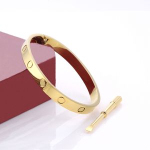 Bracelet à vis d'amour Designer Hommes Bracelet Bijoux Femmes Bracelet Classique 5.0 Alliage d'acier au titane Plaqué or Couleurs artisanales Or Sier Rose Non allergique