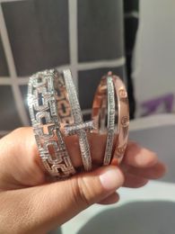 Bracelet à vis d'amour Designer argent massif tennis en or bracelet élégant creux Rome trèfle bracelets bijoux de mode pour hommes femmes fête de mariage cadeaux de tous les jours