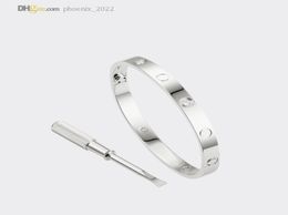 LOVE Schraubarmband Herren-Armreif Designer-Armbänder für Damen Silberarmband 4 Diamanten Luxusschmuck Titanstahl vergoldet 5443590