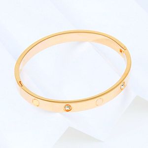 amor tornillo pulsera mujer acero inoxidable Se puede abrir brazalete pareja joyería simple regalos para mujer Accesorios cadena al por mayor en la mano