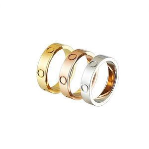 liefde schroef ring sieraden heren ringen klassieke luxe designer vrouwen titanium staal legering verguld 4mm 5mm 6mm voor bruiloft nagel dia308A
