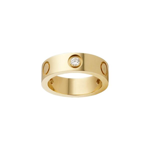 Love Screw Ring Hombres / Mujeres Pareja Amante Diseñador Joyería de lujo Titanio Acero Chapado en oro Nunca se desvanece No es alérgico