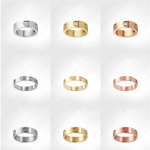 Love Screw Ring para hombre Anillos de banda 3 Diamon diseñador joyería de lujo mujeres Titanio acero Aleación Chapado en oro Artesanía Oro Plata Rosa Nev228U