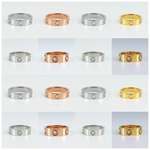 Ring mens ring Diamond luxury jewelry Titanium steel Gold Silver Rose size 5 6 7 8 9 10 11mm Never fade Not allergic Band designer rings for women
