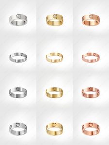 liefde schroef ring heren ringen klassieke luxe designer sieraden vrouwen Titanium staal Legering Verguld Goud Zilver Rose Nooit vervagen Niet allergisch