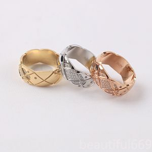 Love vis Ring Mens Mens Anneaux Classic Luxury Designer Bijoux en acier en acier en alliage en or rose en argent doré en or pour femmes