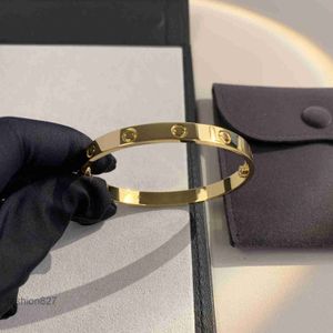 Love-serie gouden armband voor mannen Au 750 verguld 18 K 16-21 maat met doos met schroevendraaier 5A premium geschenken paararmband 052