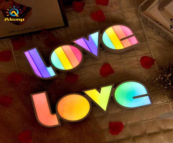 Love Shape LED SIGNE NÉON SIGNER USB PATTERIED LIGNES LEUX FAIRY LEUILLE DE NIGHT POUR LEVILLE ÉCLAIRAGE MARIAGE CHAMBRE DÉCOR