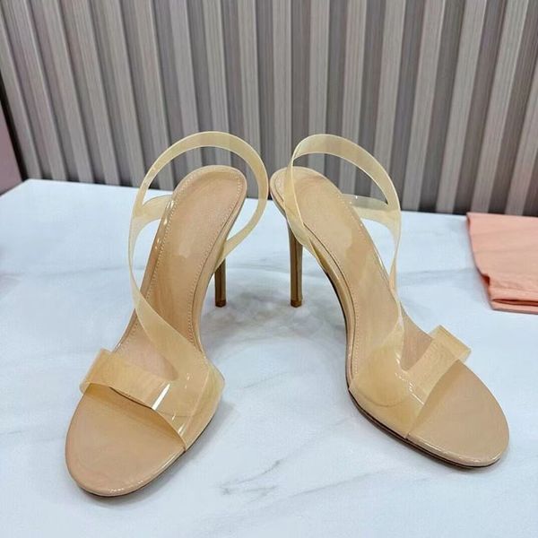 Sandales hautes en forme d'amour PVC transparent bouts pointus 10.5 cm mode sexy talons hauts minces chaussures habillées usine boîte à chaussures chaussures pour femmes talons hauts 35-41