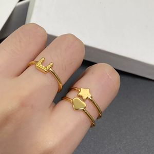 Love Sliver Cluster Ringen Designer Womens Promise Ring Mannen Paar Gouden Sieraden T Luxe Mode Nail Ringen Band Trouwring Jewlery 237121C