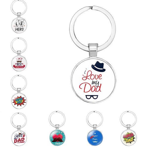 Love Super Papa Keychain Membre de la famille Cadeaux pour hommes Série de la fête des pères Vous êtes le meilleur accessoires de bague à chaîne de voiture de voiture de papa.