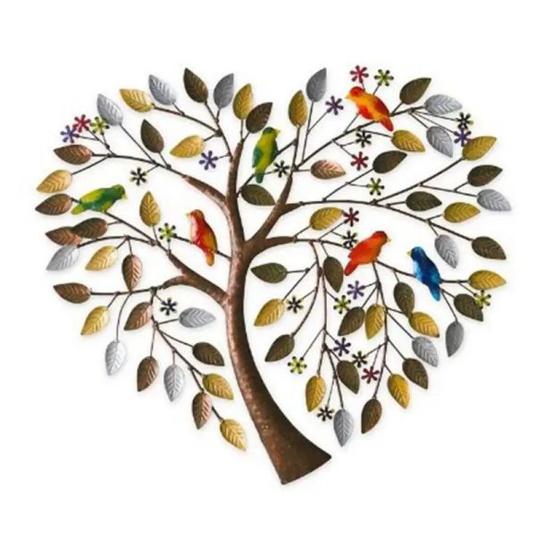 Amour arbre de vie art mural en forme de coeur en forme d'arbre généalogique décor mural métal art mural décoratif pour la cuisine ornement