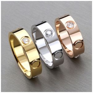 Love Wedding Band Ring Screw Ring 3 Diamonds Rings for Women Verlovingsringen Sieraden voor mannen Mode-sieraden Bague Mariage Bijoux Luxe Femme Schmuck Anello Anelli