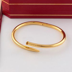 Love Wedding Bangle Gold Sier Rosegold Titanium stalen armband 17 19 maat met geschenkdoos