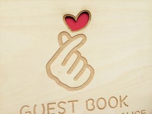 Love Wedding Guest Livre, Wood Guest Book with Heart Out Out, Livre de conseils de mariage, Livre client photo, signe dans le livre
